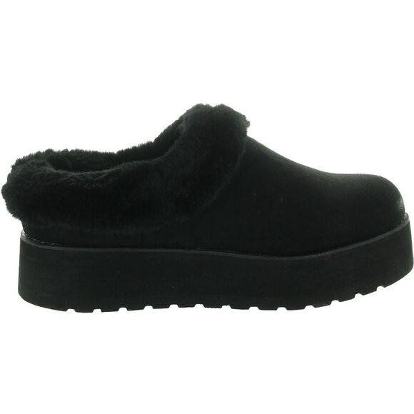 Skechers Black Furry Platform Mules - Picture 2 of 4